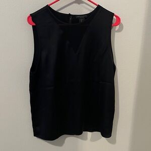 Satin Black Sleeveless Blouse